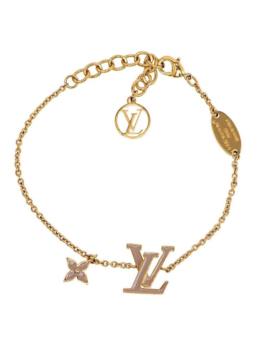 Louis Vuitton Bracelet LV Iconic Enamel Monogram Flower Brown Clair